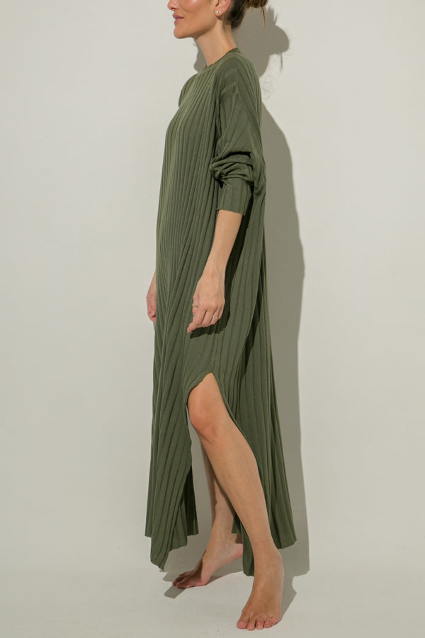 
                  
                    MALVA OLIVE KNITTED DRESS
                  
                