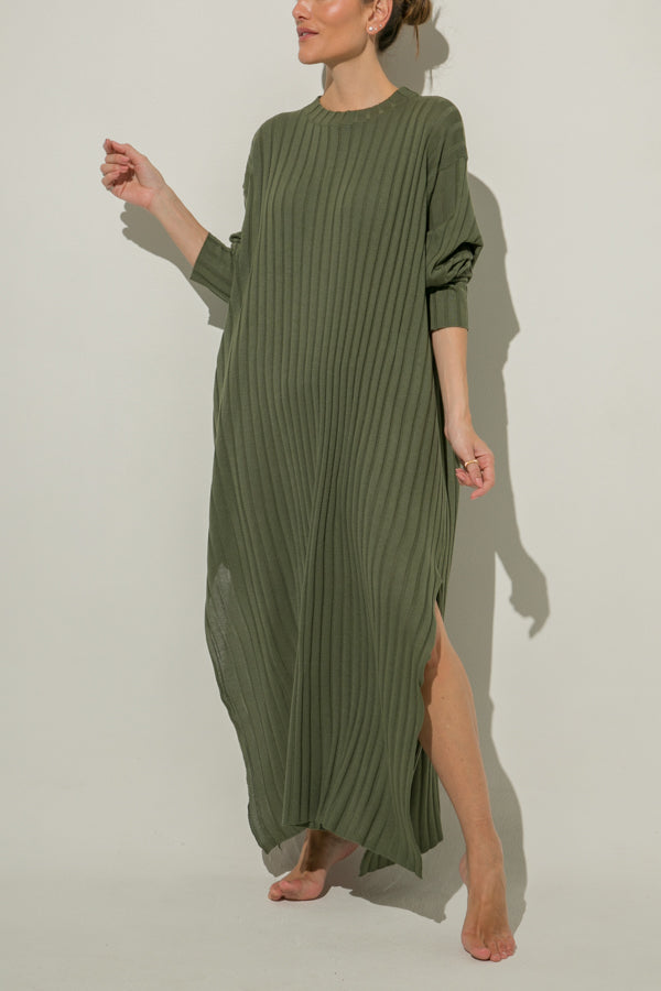 
                  
                    MALVA OLIVE KNITTED DRESS
                  
                