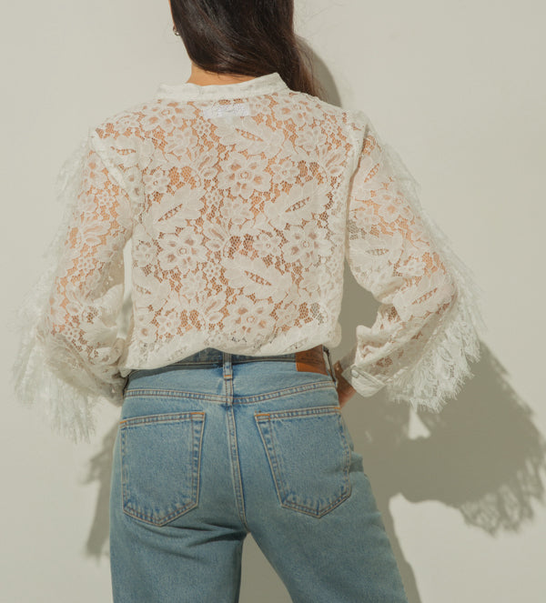 
                  
                    CLEMENCE LACE TOP
                  
                