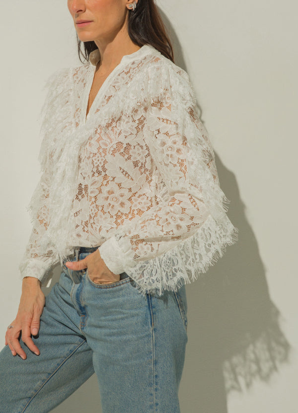 
                  
                    CLEMENCE LACE TOP
                  
                