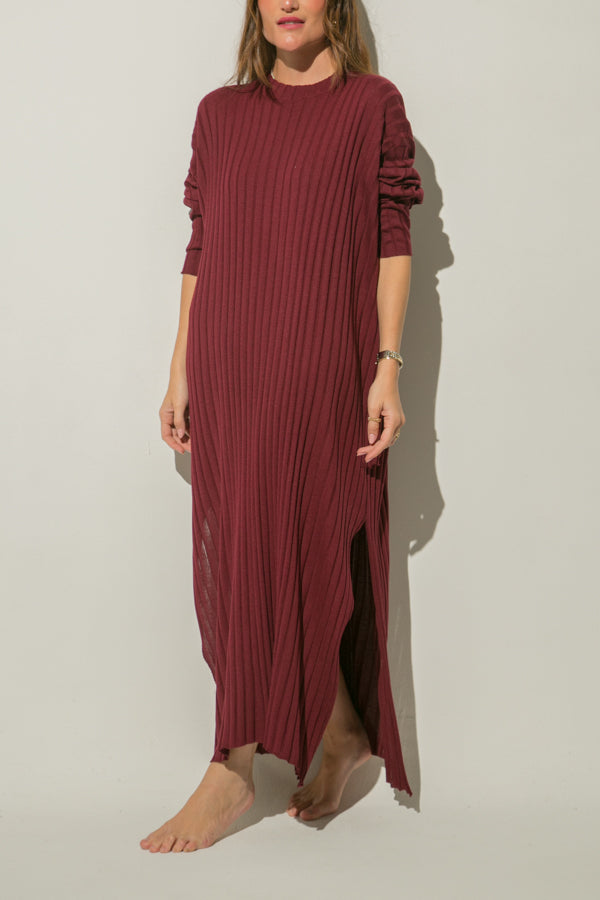 
                  
                    MALVA WINE KNITTED DRESS
                  
                