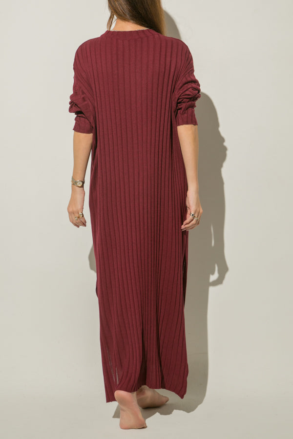 
                  
                    MALVA WINE KNITTED DRESS
                  
                